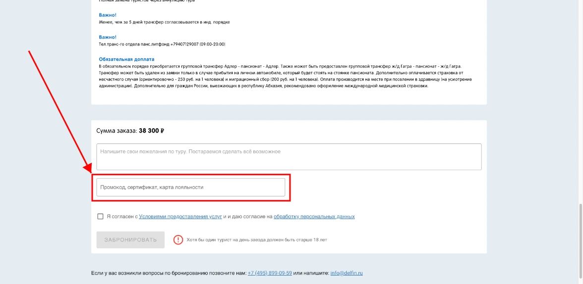 Как активировать промокод Дельфин